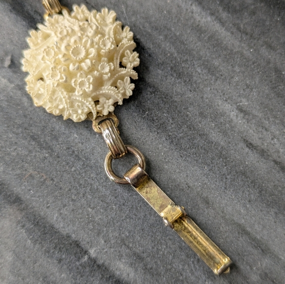 Celluloid Wedding Cake Silver Tone Link Vintage Bracelet - Picture 6 of 6